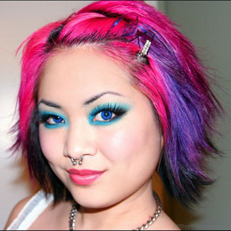 Featured image of post Purple And Pink Hair Short : Well, today purple shades are more elegant and mostly pastel.