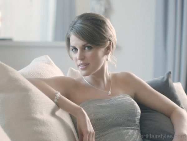 Amy Huberman Side Swept Hairstyle