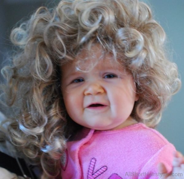 Baby Girl Wirh Long Curly Hair 