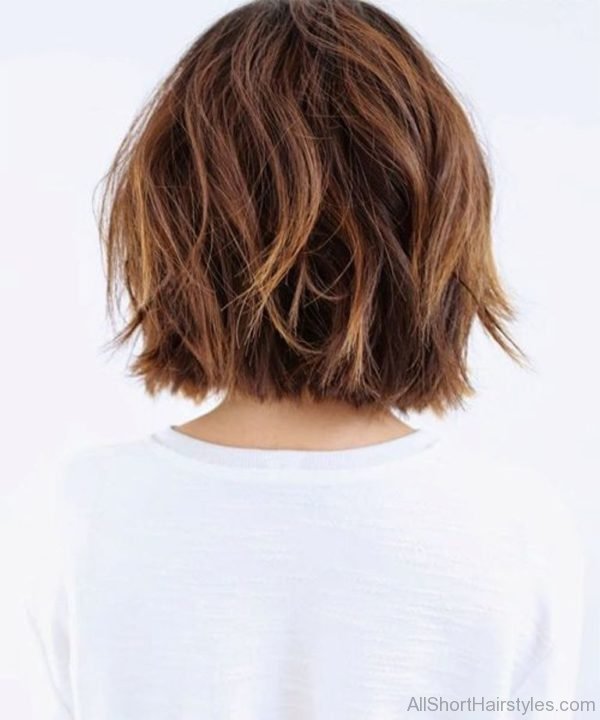 Back View of Super Chic Short Bob Hairstyle