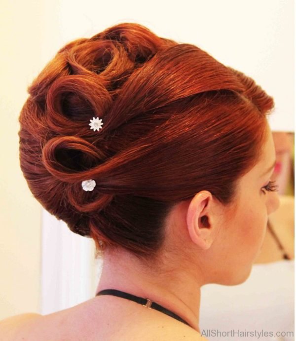 Beautiful Red Updo Hairstyle