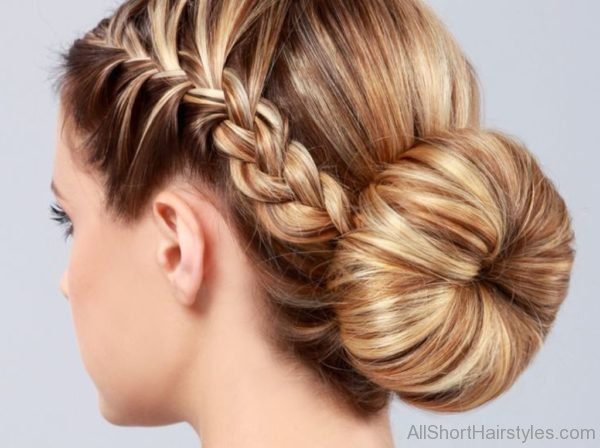 Blonde Braid Bun Hairstyle