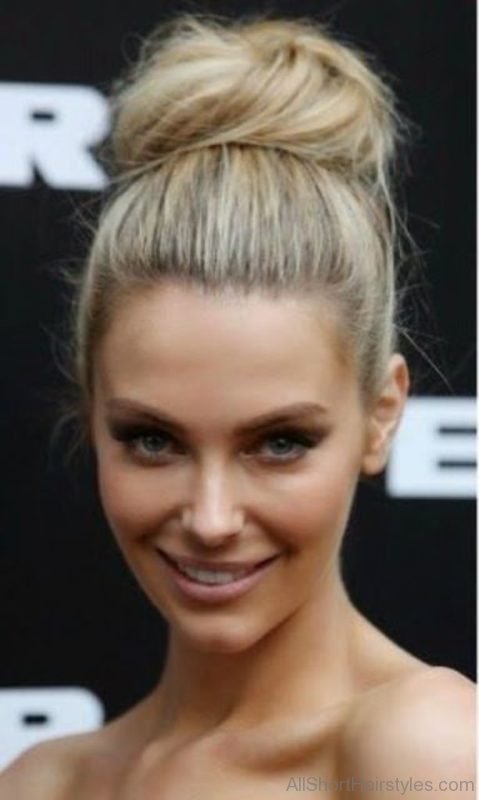 Blonde Colored Bun Hairstyle