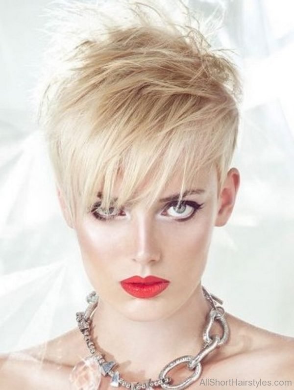 Blonde Pink Punk Pixie Hairstyle