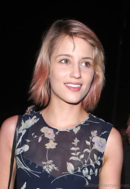Dianna Agron Short Hair with Pink Highlights