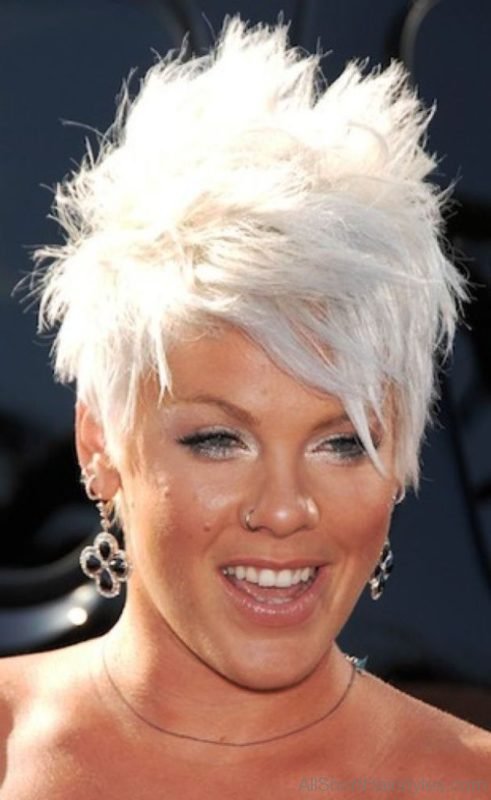 Fancy Blonde Spiky Hairstyle For Women