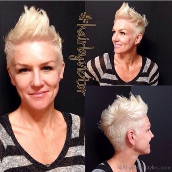Funky Blonde Spikey Pixie hairstyle