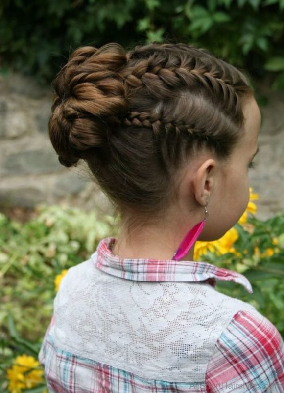 Kids Braids Bun Hairstyle 