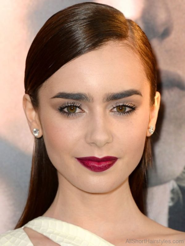 Lily Collins Half Up Hairstyle