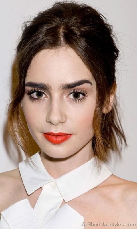 Lily Collins Updo Hairstyle 