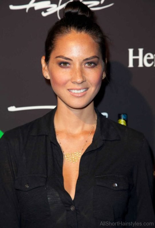 Olivia Munn Bun Hairstyle