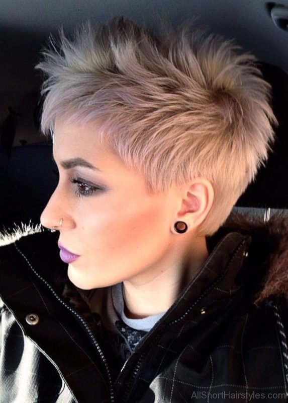 Platinum Pixie Cut for Thick Hair