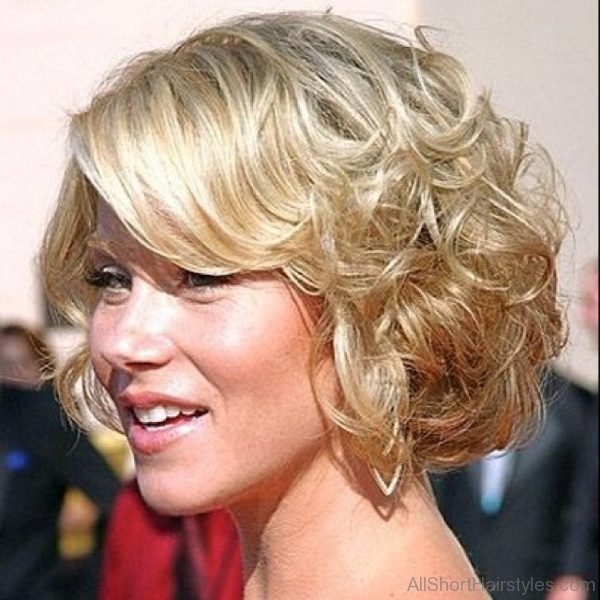 Short Curly Bob Hairstyles With Side Bangs For Blonde Hair