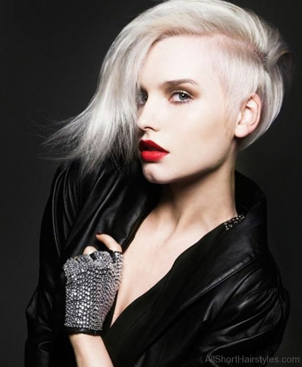 Awesome Platinum Hairstyle with Amazing Undercut