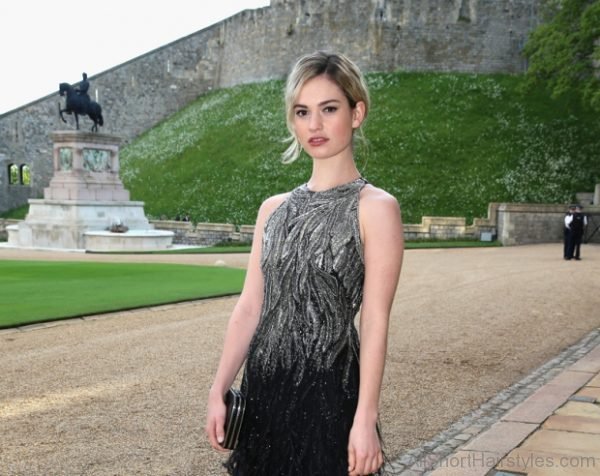 Awesome Updo Hairstyle Of Lily James