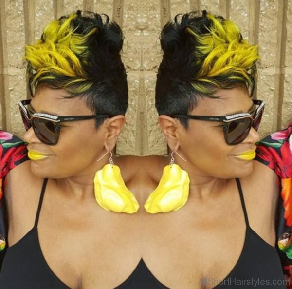 Black and Yellow Funky Hairstyle