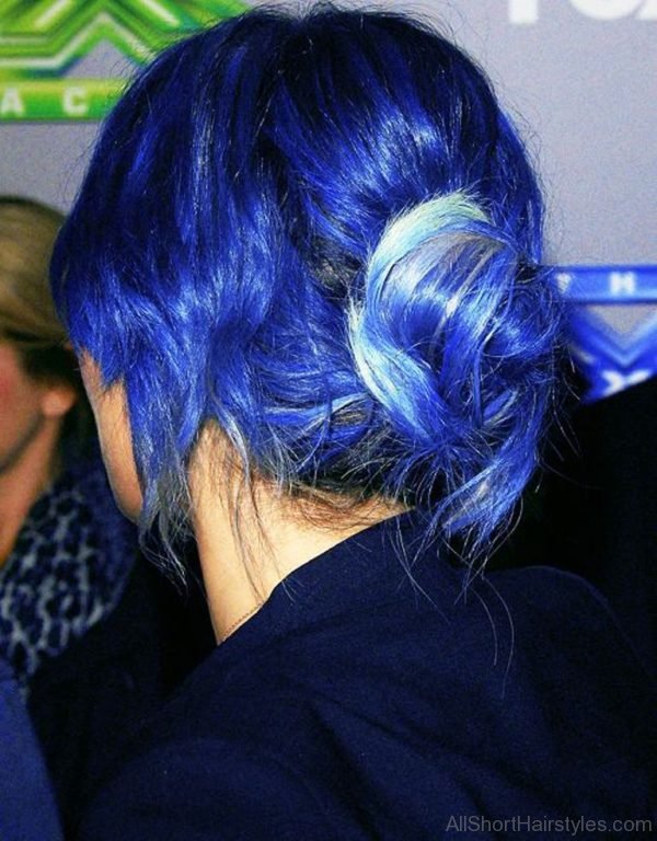 Blue Bun Hairstyle
