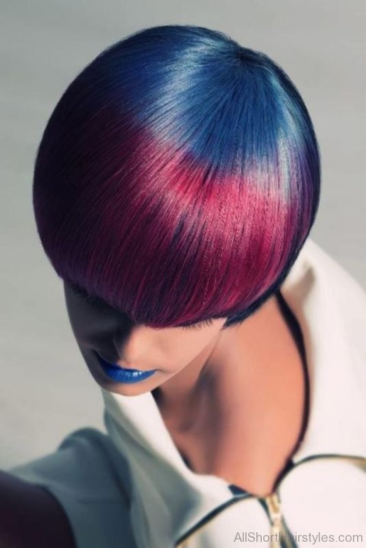 Blue Pink Bob Hairstyle