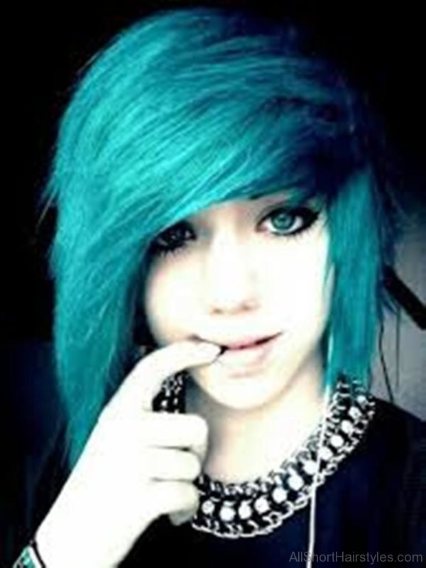 Blue Short Emo Hairstyle