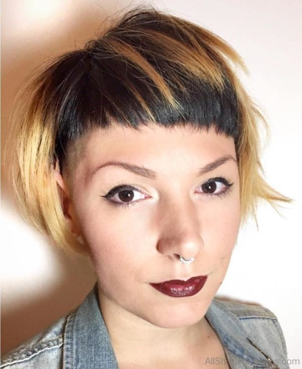 Bowl Haircut with Edgy Bangs