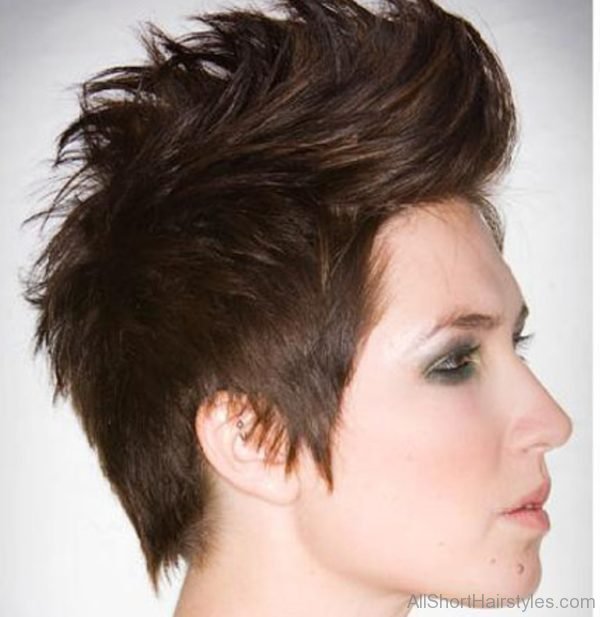 Brown Emo Faux Hawk Haircut 