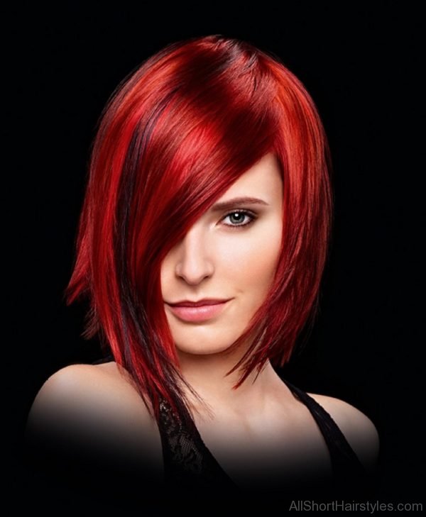 Classy Red Straight Hairstyle