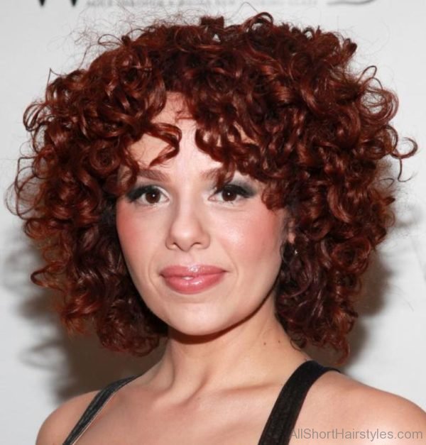 Colored Short Curly Hairstyle