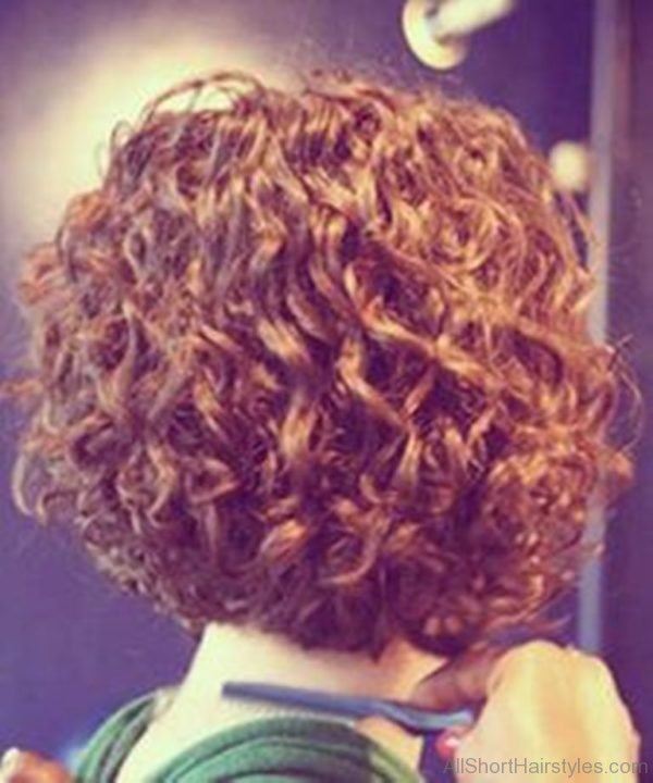 Colored Short Curly Hairstyle