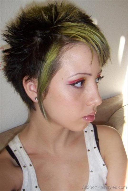 Colored Short Emo Hairstyle