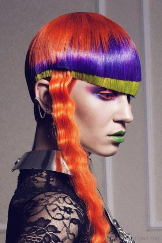 Colorful Bangs Hairstyle
