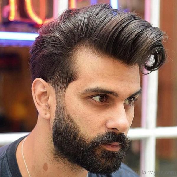 Curled Over Pomp Hairstyle For Boys