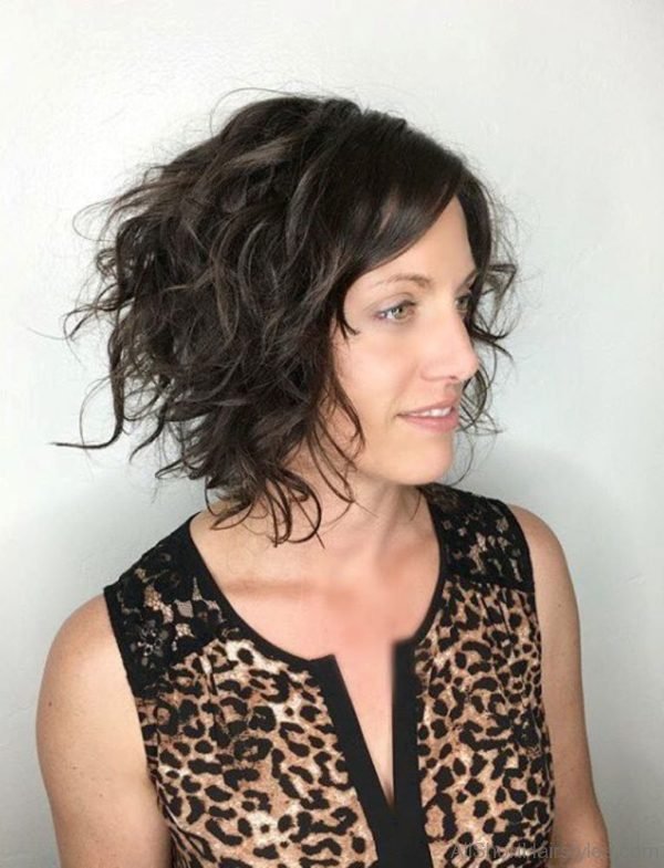 Curly Angled Bob Hairstyle