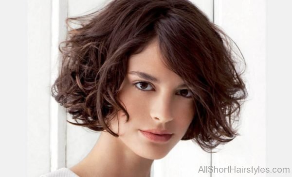 Curly Bob Haircut With Bangs