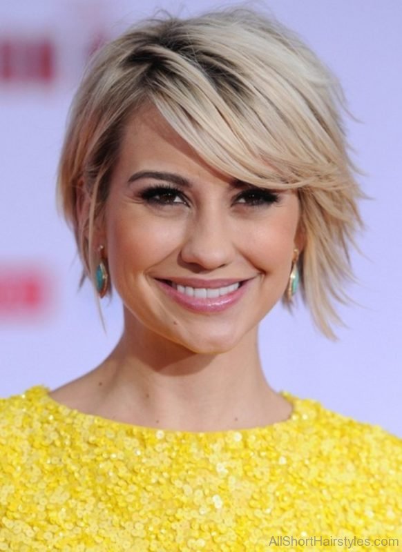 Cute Short Hairstyle with Long Side Swept Bangs