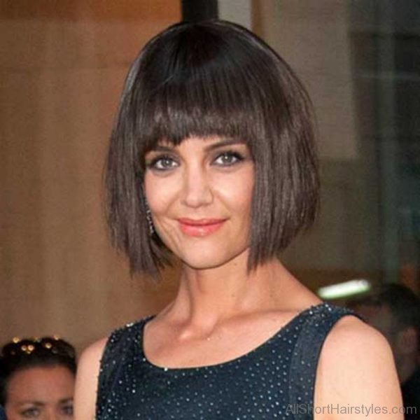 Dark Bob Hairstyle with Bangs