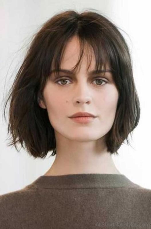 French Short Dark Bob Hairstyle