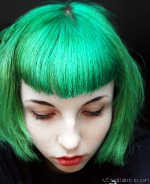 Green Emo Haircut