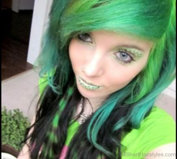 Green Emo Hairstyle