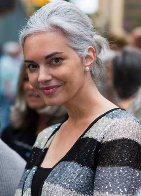 Grey Updo For Women