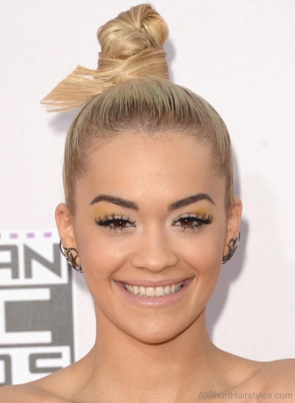 High Topknot Updo Hairstyle