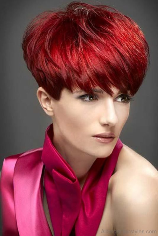 Impressive Red Choppy Hairstyle