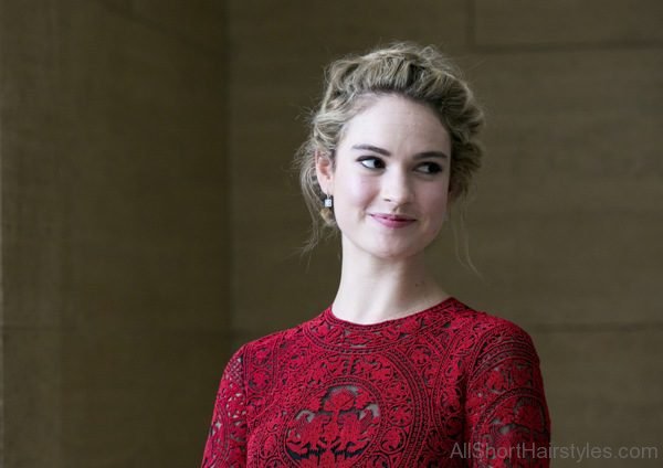 Lily James Prom Updo Hairstyle