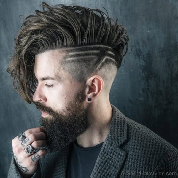 Long Beard And Undercut Hairstyle