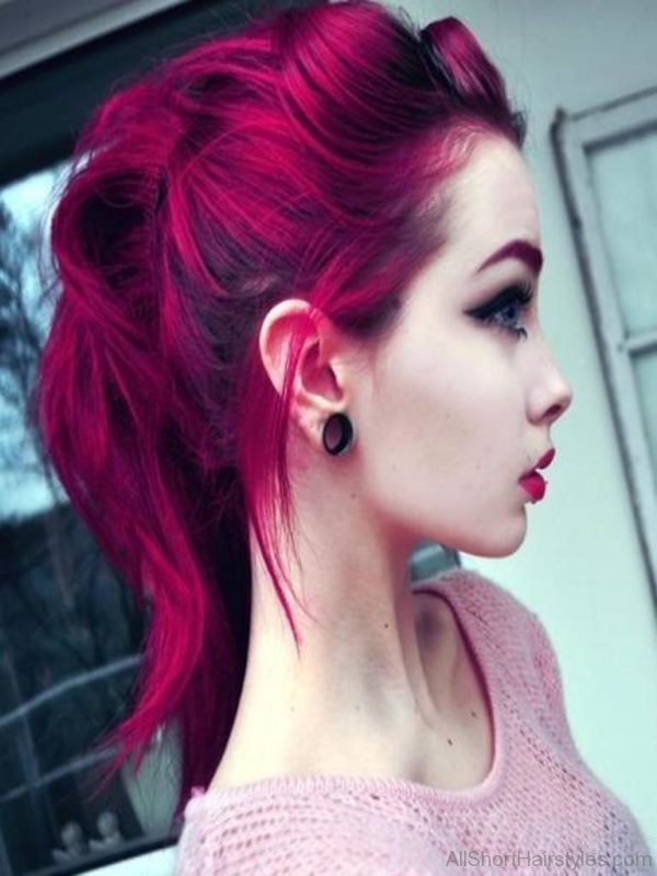 Maroon Updo Hairstyle