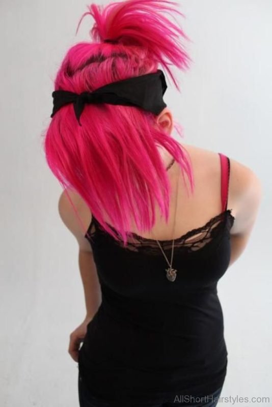 Elegant Pink Updo Hairstyle