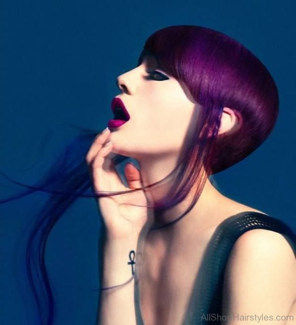 Purple Bob Haircut