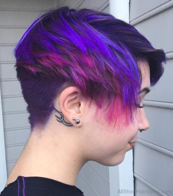 Purple Layered Hairstyle