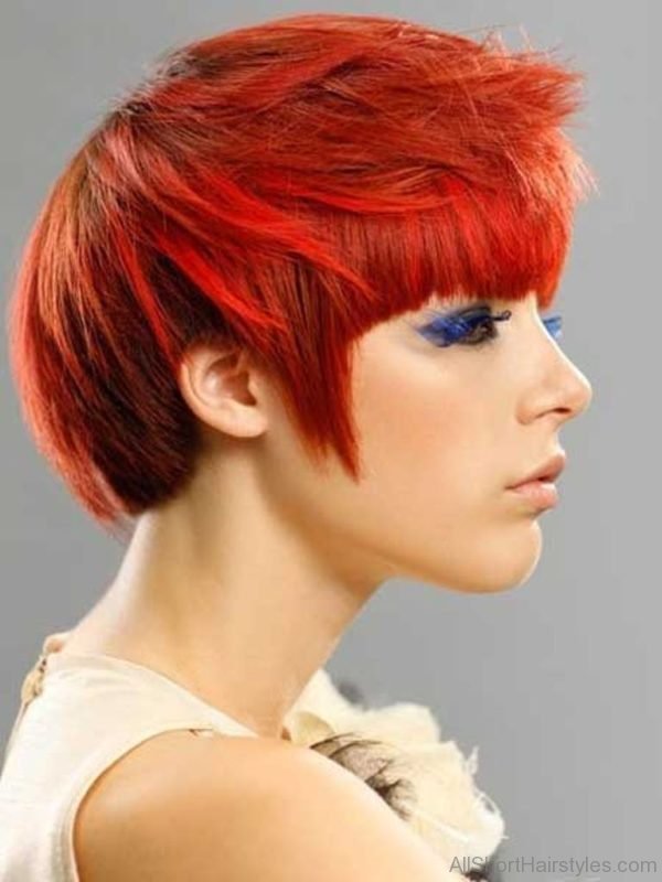 Red Bangs Hairstyle 