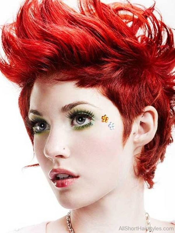 Red Funky Hairstyle