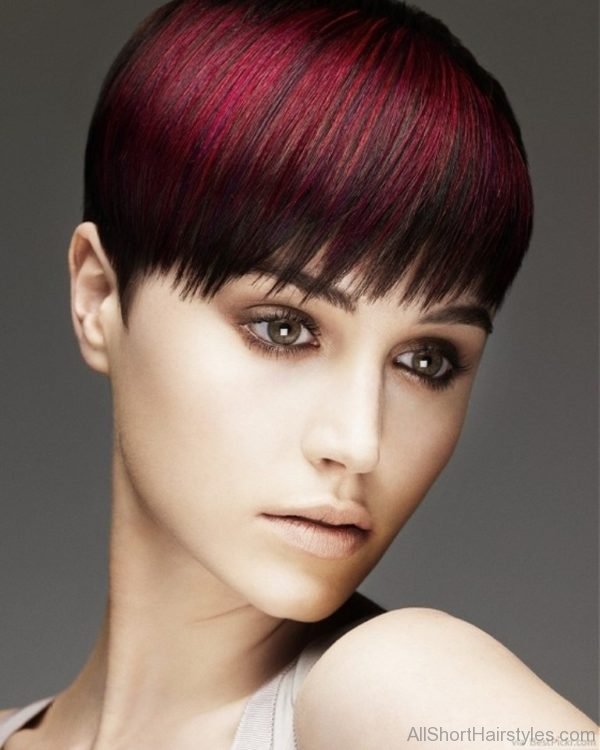 Red Pixie Hair Style For Women